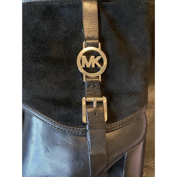 Michael Kors FULTON BOOTIES Suede/ Leather Ankle Boots Women Sz US 8.5-M Buckle - Picture 11 of 16